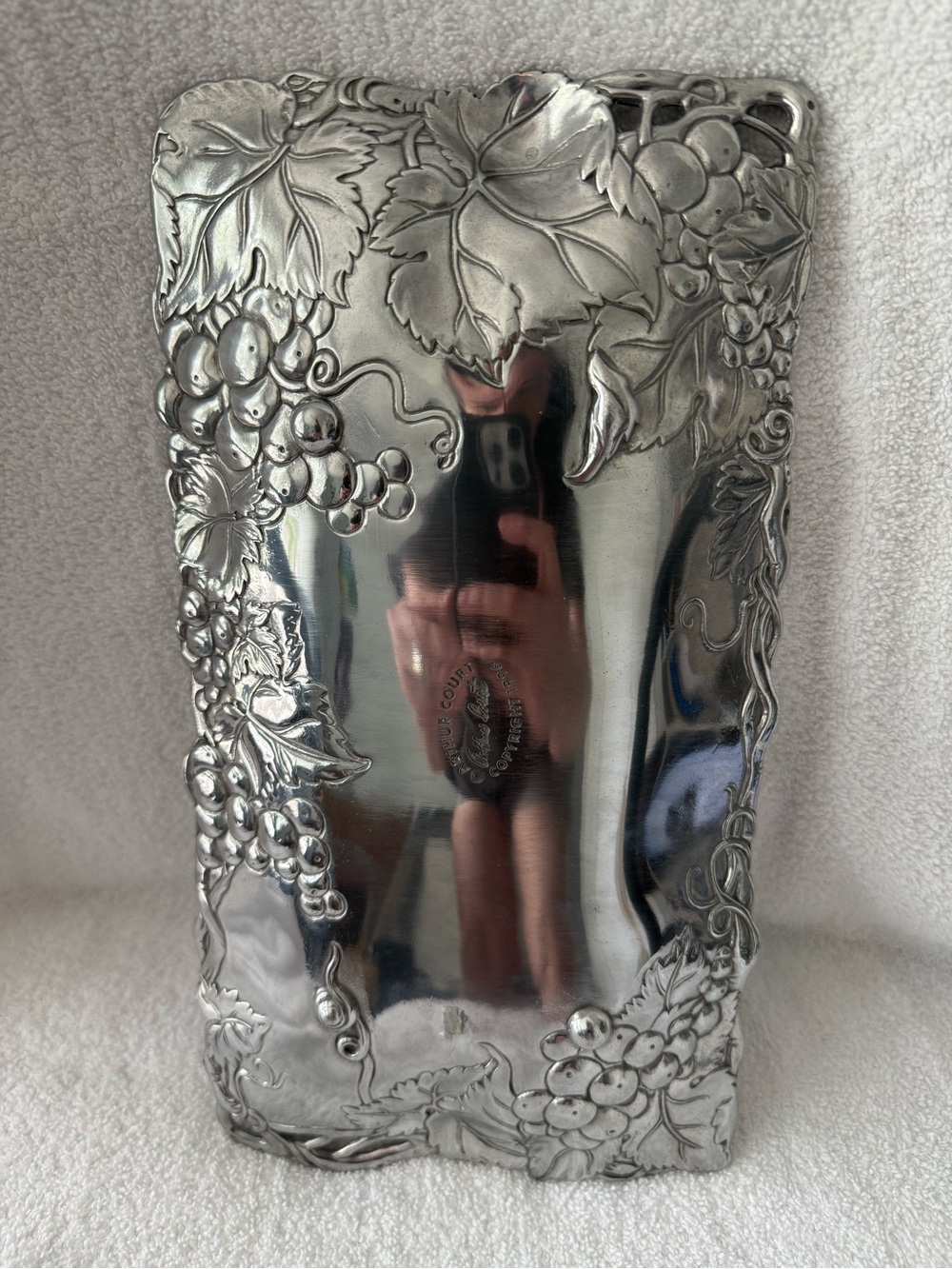 Arthur Court Silver Grape Motif Serving Tray - Picture 4 of 7